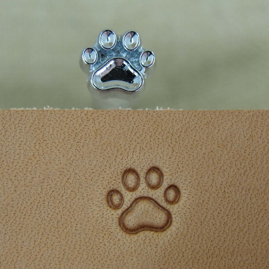 O030 Small Hollow Paw Print Leather Stamp | Pro Leather Carvers