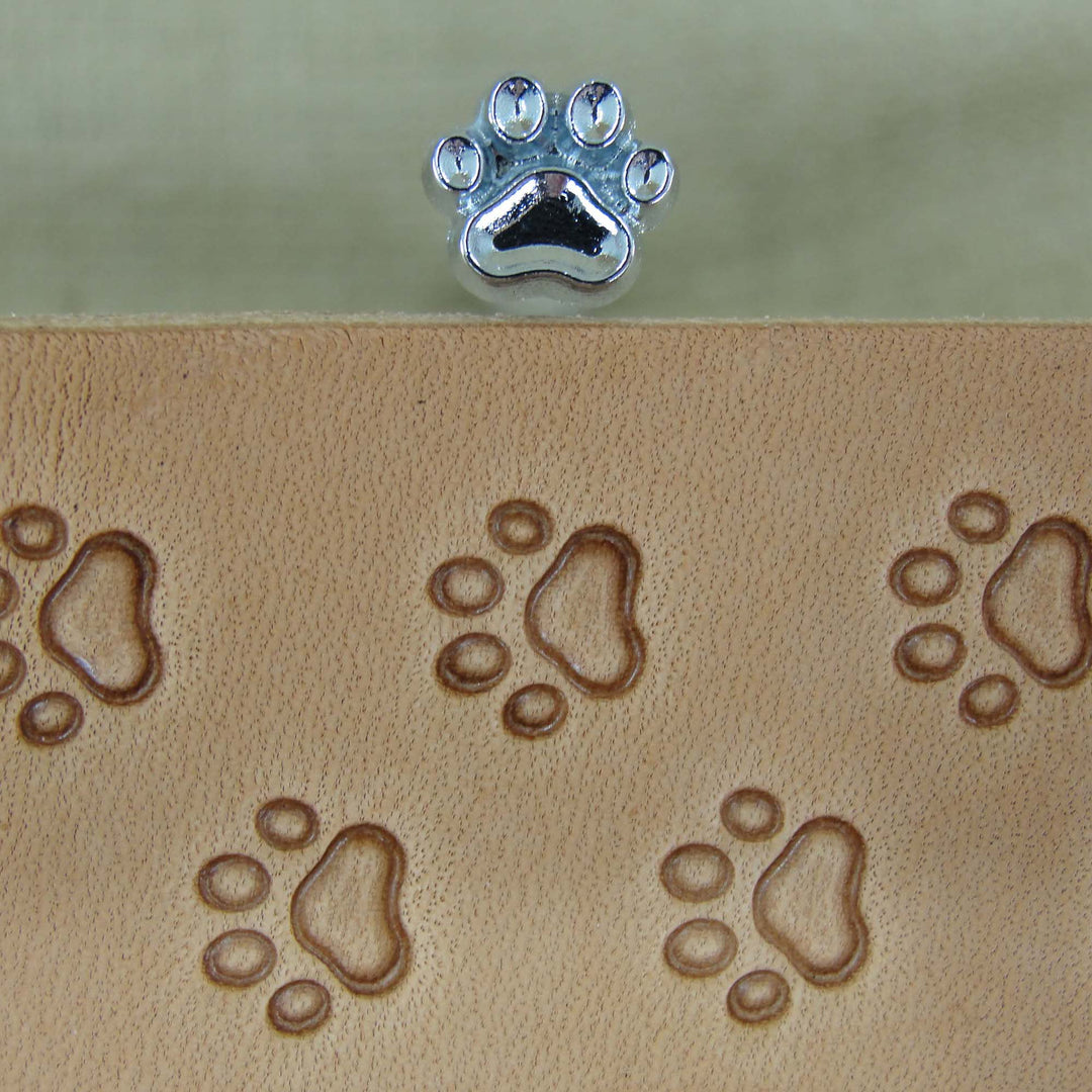 O030 Small Hollow Paw Print Leather Stamp | Pro Leather Carvers