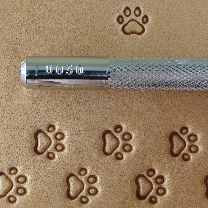 O030 Small Hollow Paw Print Leather Stamp | Pro Leather Carvers