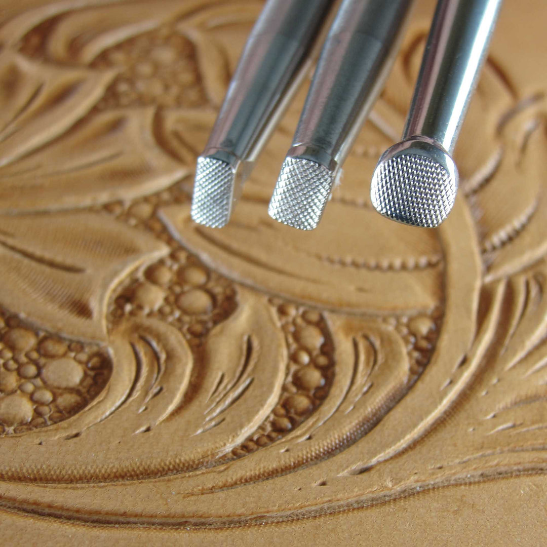 Checkered Steep Angle Bevelers - Stainless Steel | Pro Leather Carvers