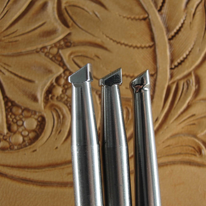 Checkered Steep Angle Bevelers - Stainless Steel | Pro Leather Carvers