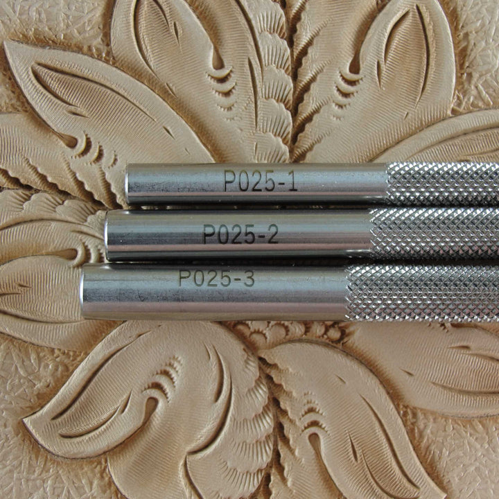 Small Horizontal Pear Shader Stamps, Set of 3 Leather Stamping Tools, Stainless Steel