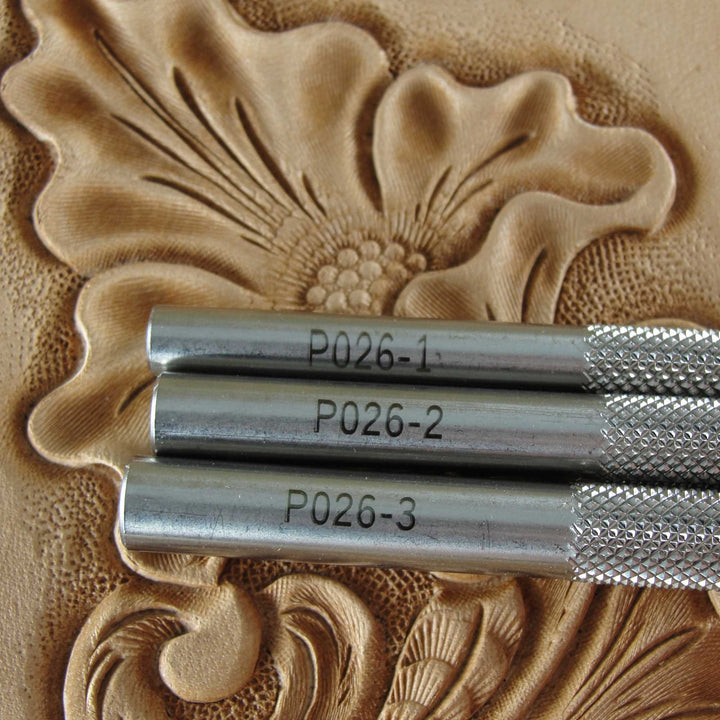 Small Vertical Pear Shader Stamps, Set of 3 Leather Stamping Tools, Stainless Steel