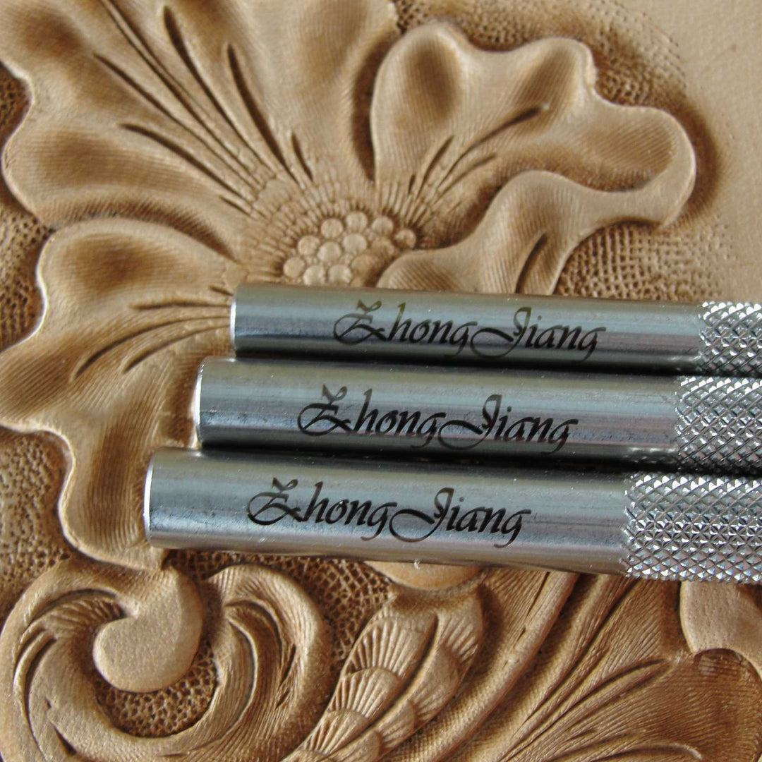 Small Vertical Pear Shader Stamps, Set of 3 Leather Stamping Tools, Stainless Steel