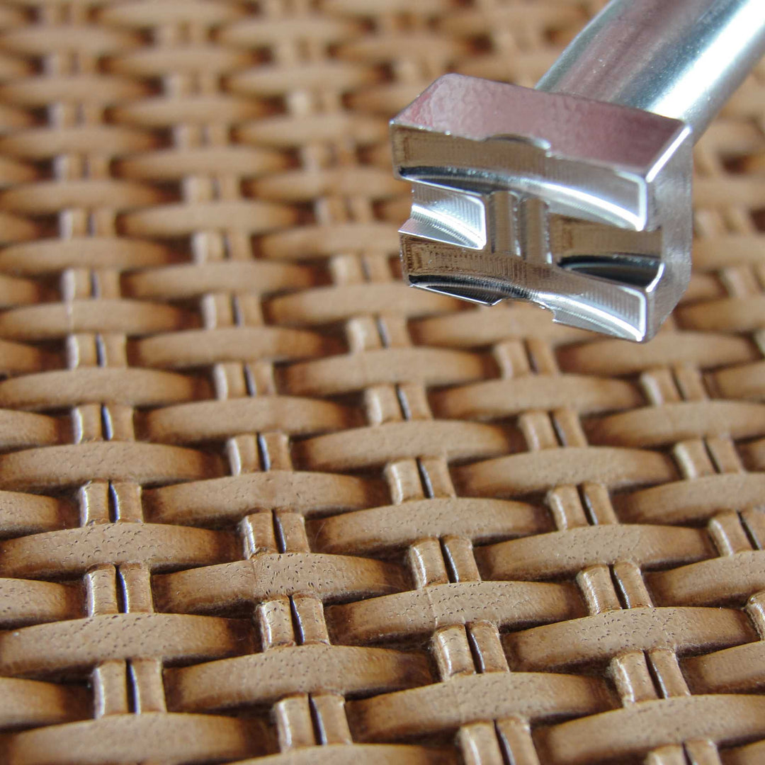Double Bar Basket Weave Stamp, Leather Stamping Tool, Stainless Steel