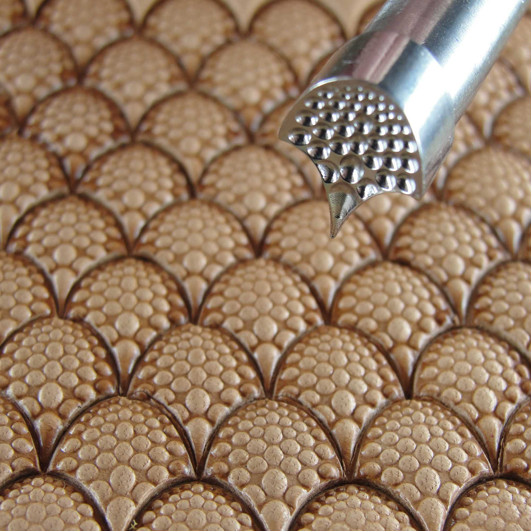 Textured Dragon Scale Geometric Stamp, Leather Stamping Tool, Stainless Steel