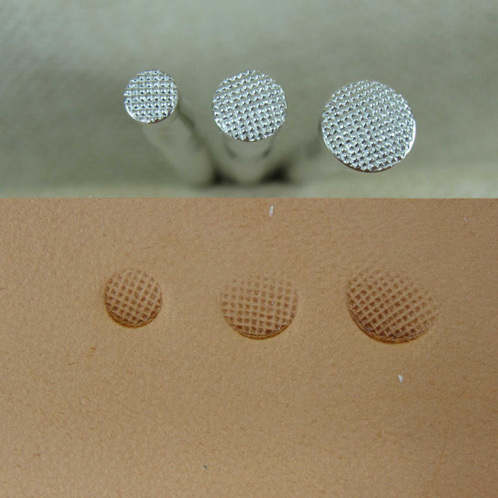 Checkered Round Beveler Leather Stamps, Set of 3 Stamping Tools