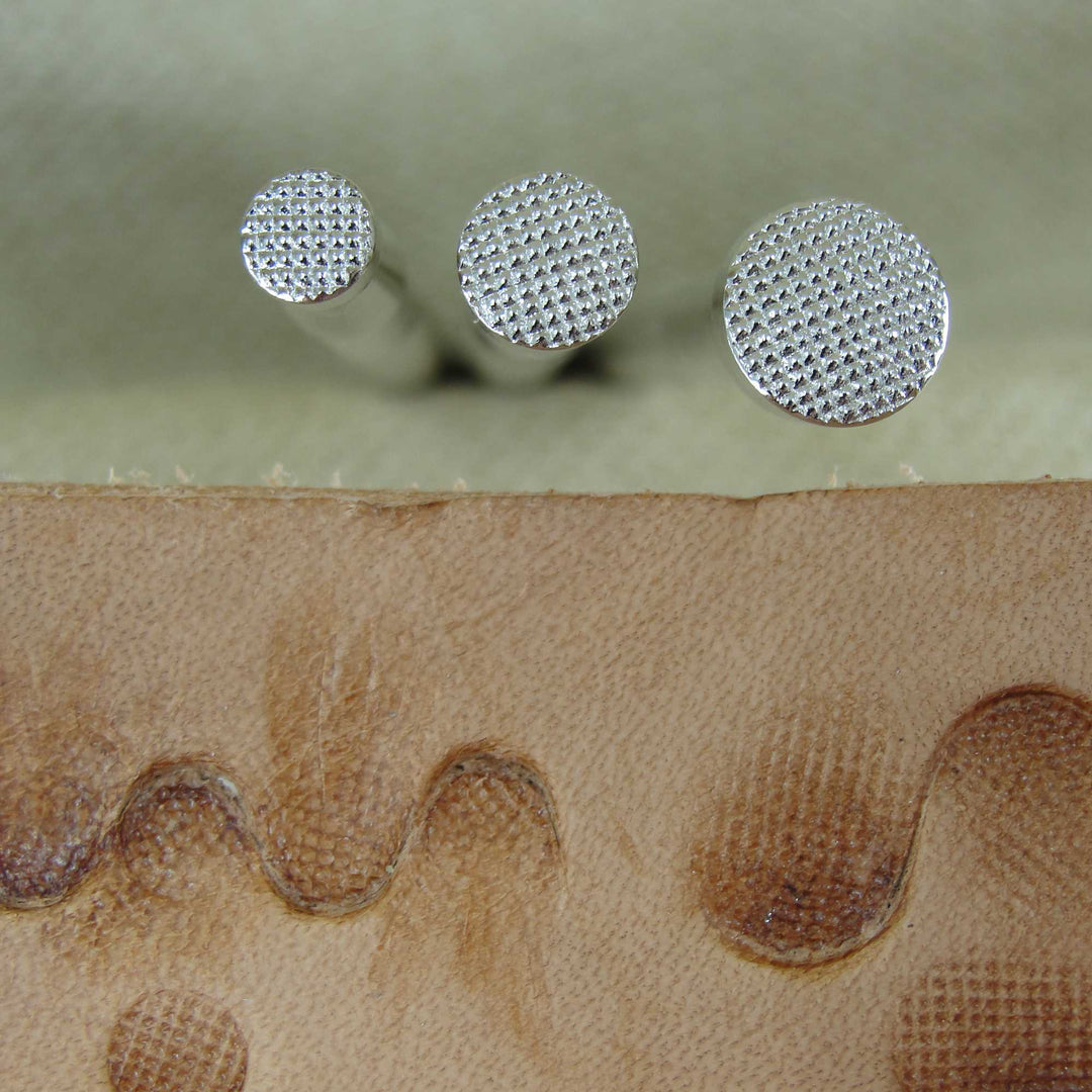 Checkered Round Beveler Leather Stamps, Set of 3 Stamping Tools