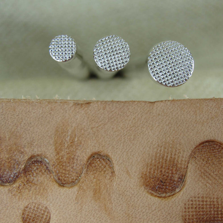 Checkered Round Beveler Leather Stamps, Set of 3 Stamping Tools