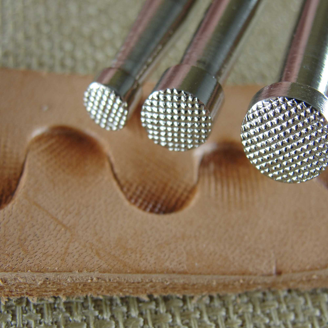 Checkered Round Beveler Leather Stamps, Set of 3 Stamping Tools