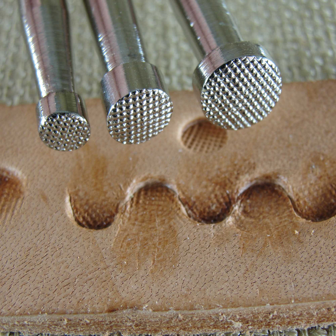 Checkered Round Beveler Leather Stamps, Set of 3 Stamping Tools