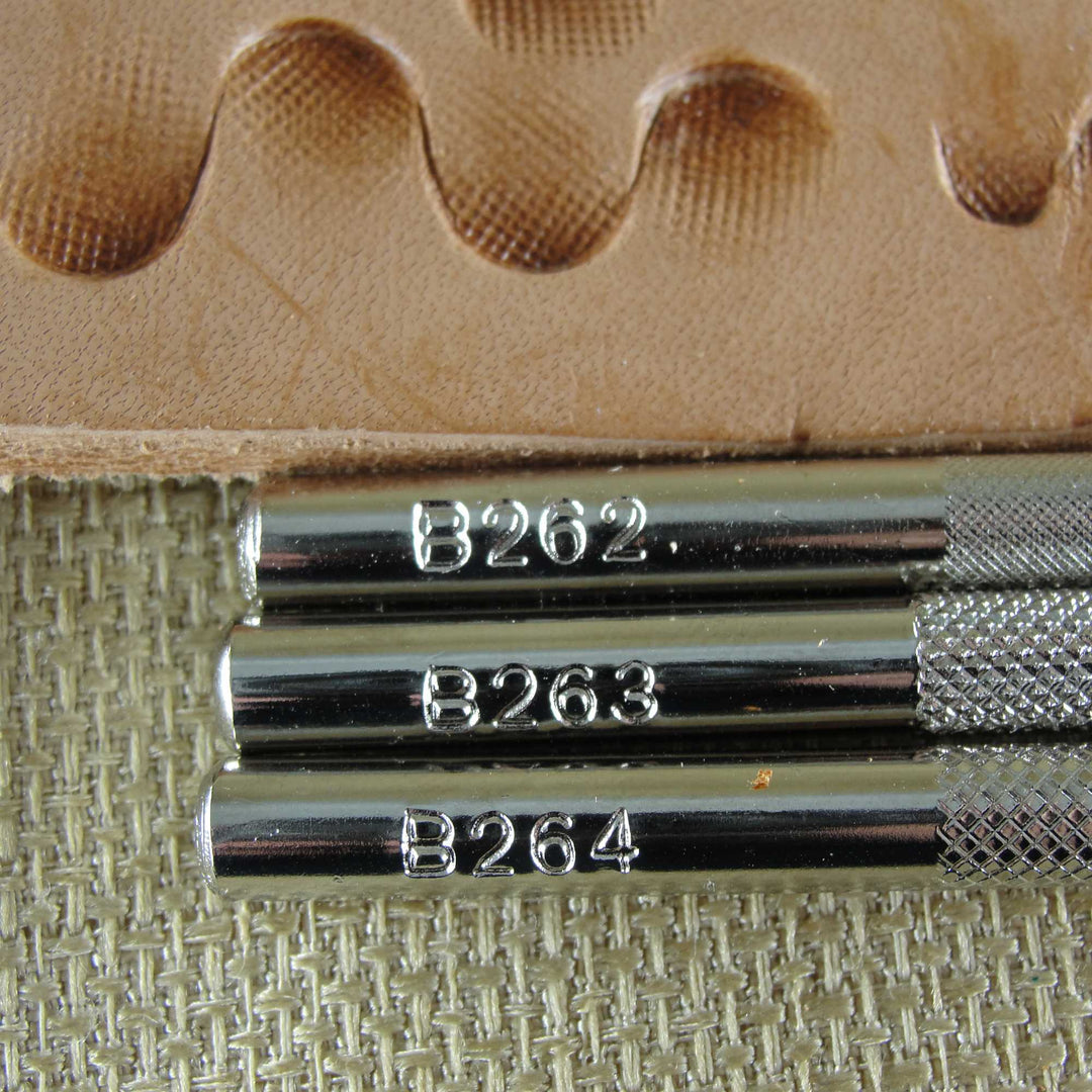 Checkered Round Beveler Leather Stamps, Set of 3 Stamping Tools