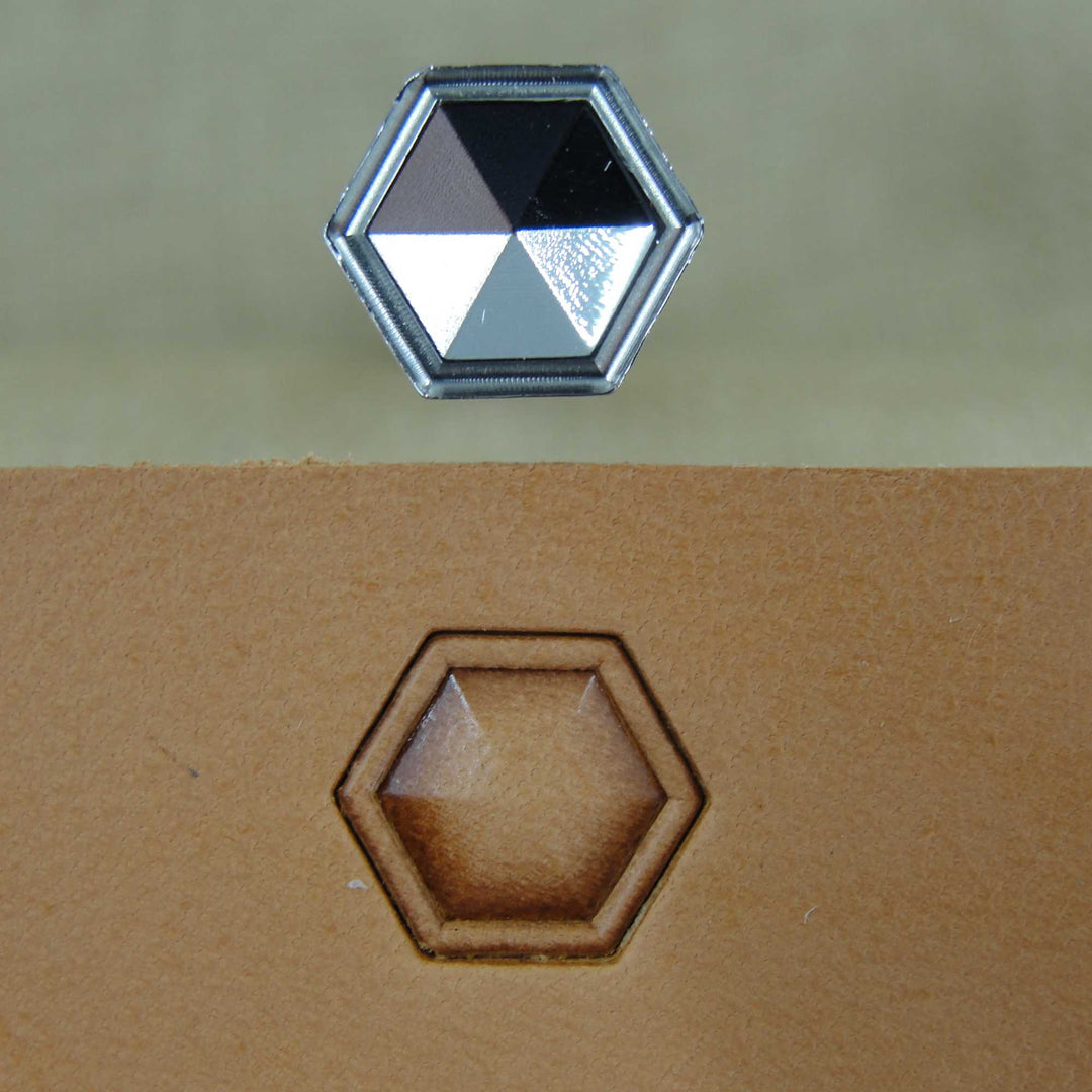 Hollow Hex Geometric Stamp, Leather Stamping Tool, Stainless Steel