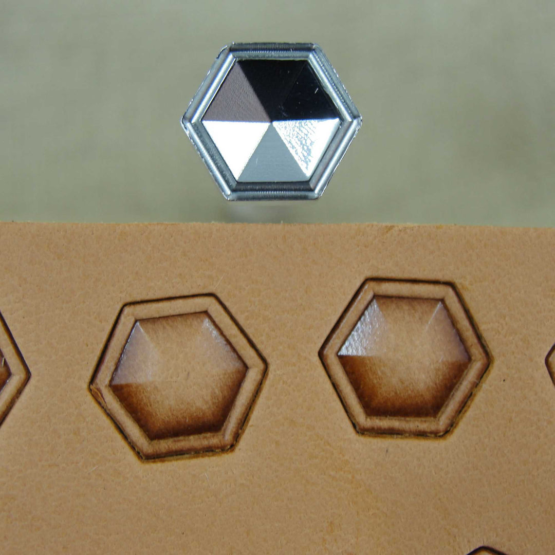 Hollow Hex Geometric Stamp, Leather Stamping Tool, Stainless Steel