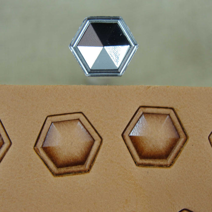 Hollow Hex Geometric Stamp, Leather Stamping Tool, Stainless Steel