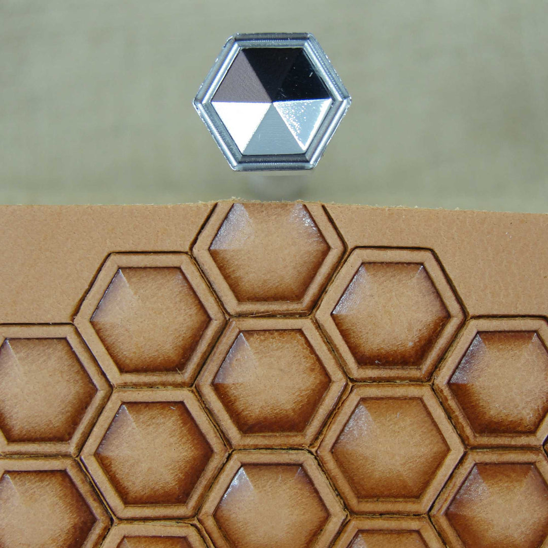 Hollow Hex Geometric Stamp, Leather Stamping Tool, Stainless Steel