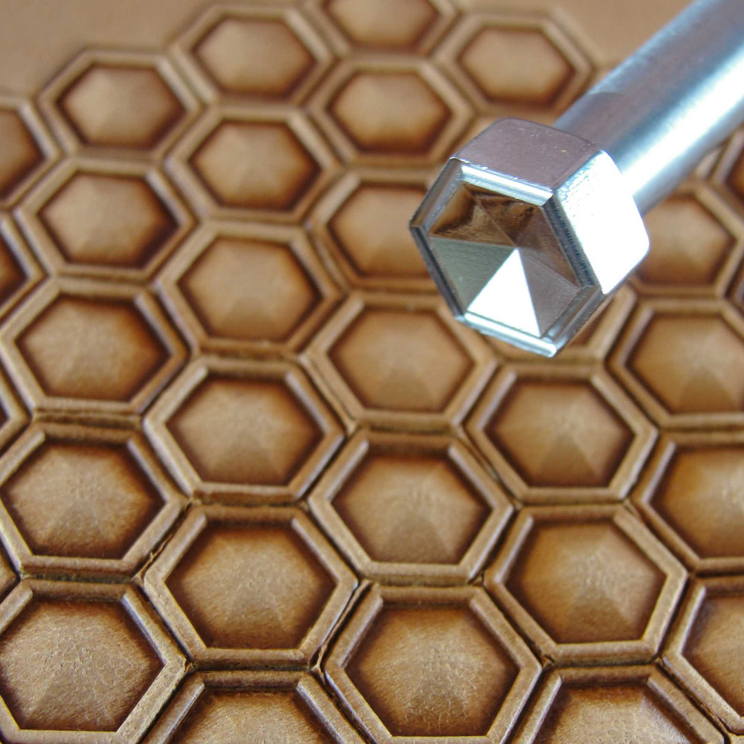 Hollow Hex Geometric Stamp, Leather Stamping Tool, Stainless Steel