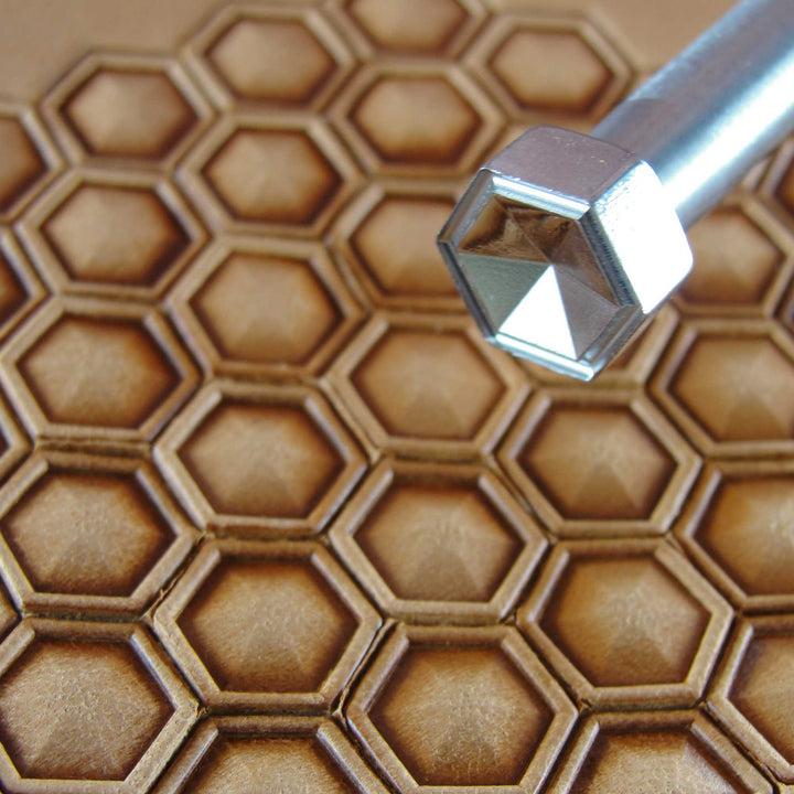 Hollow Hex Geometric Stamp, Leather Stamping Tool, Stainless Steel