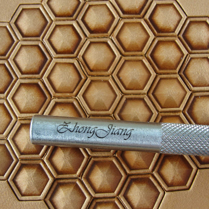 Hollow Hex Geometric Stamp, Leather Stamping Tool, Stainless Steel