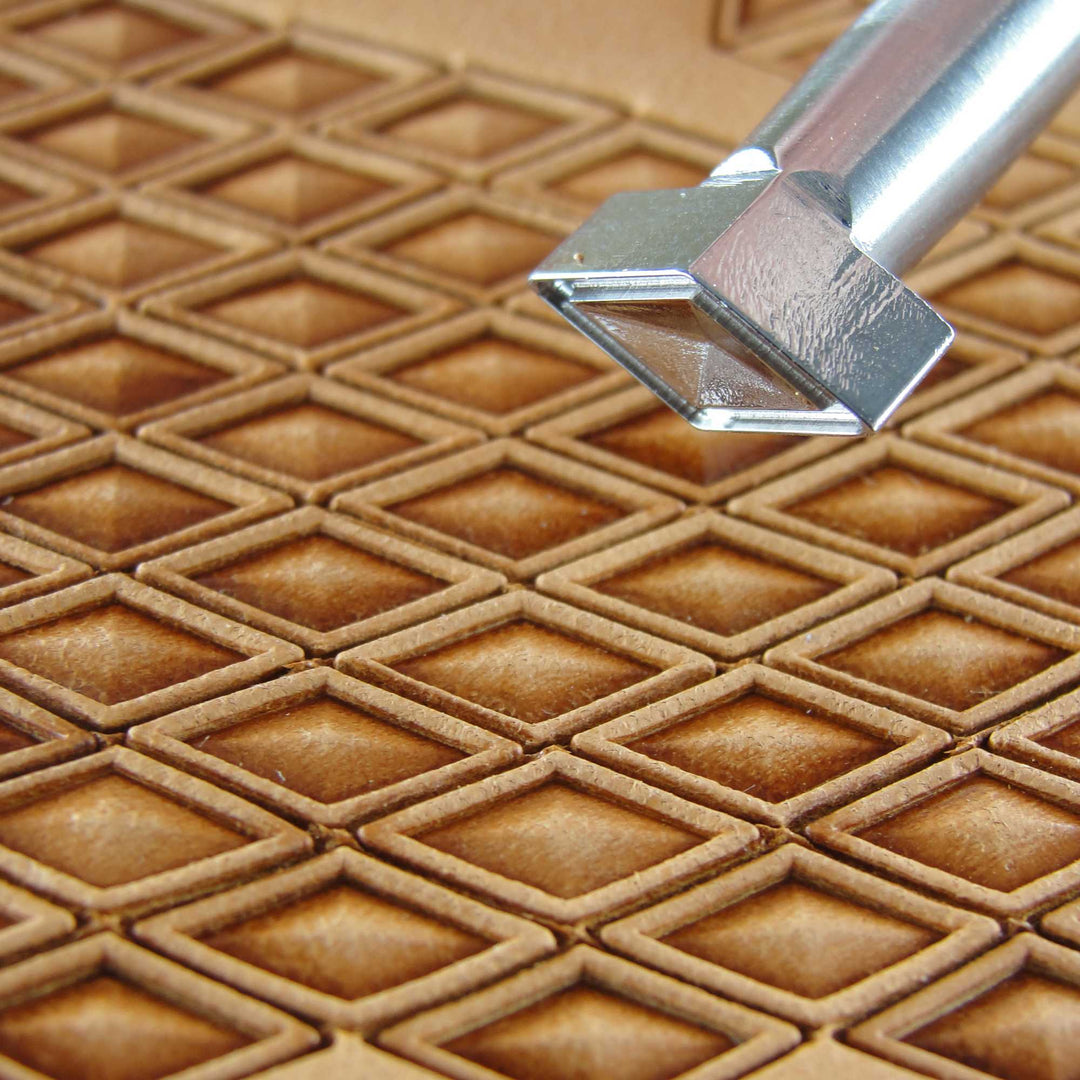 Small Hollow Diamond Geometric Stamp, Leather Stamping Tool, Stainless Steel
