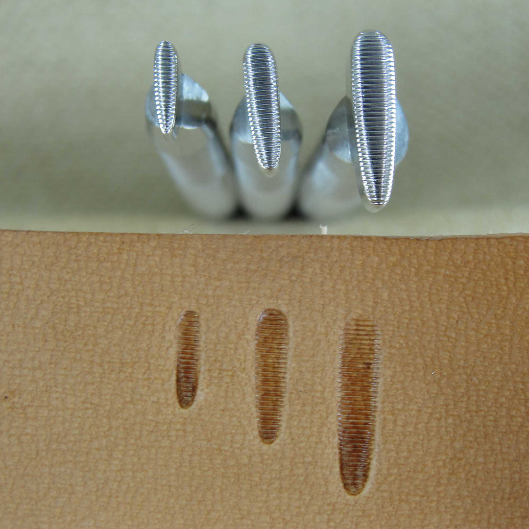 Small Horizontal Thumb Print Stamps, Set of 3 Leather Stamping Tools, Stainless Steel