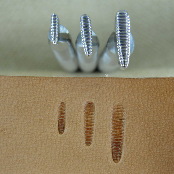 Small Horizontal Thumb Print Stamps, Set of 3 Leather Stamping Tools, Stainless Steel