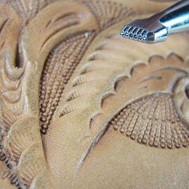 A101 6-Seed Bar Grounder Background Leather Tool | Pro Leather Carvers