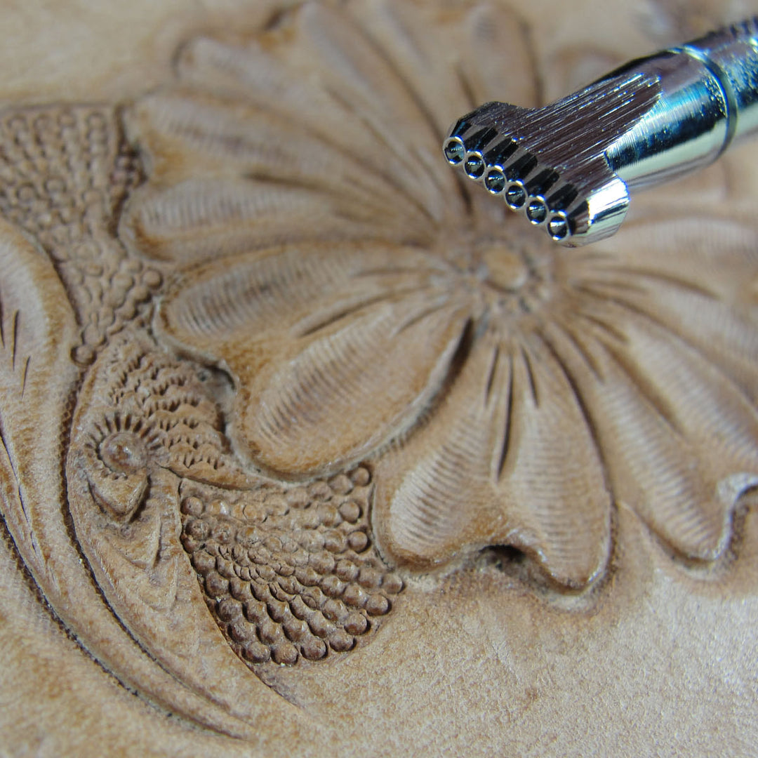 A106 6-Seed Bar Grounder Background Leather Tool | Pro Leather Carvers