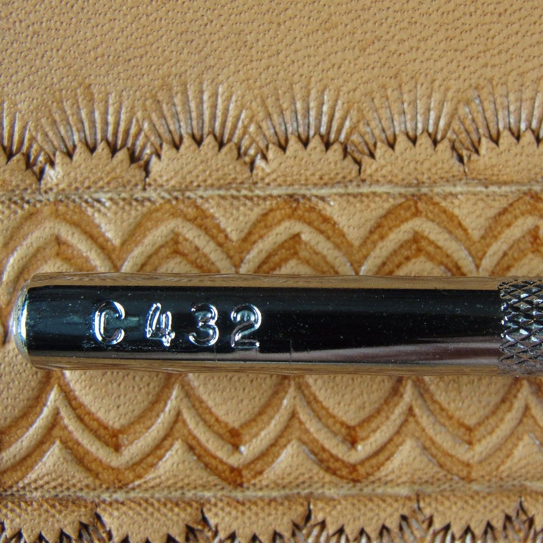 C432 Fluted Camouflage Border Leather Stamp | Pro Leather Carver