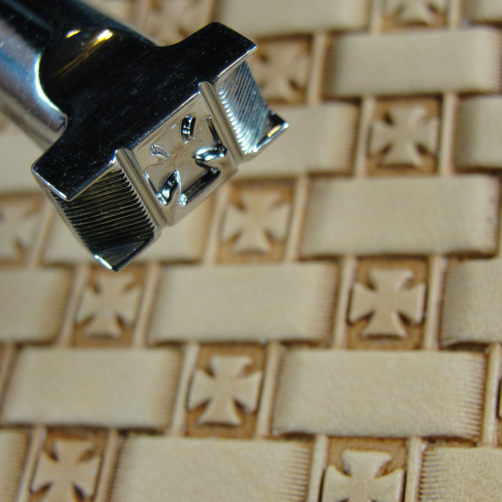 Open Iron Cross Basket Weave Leather Stamp | Pro Leather Carvers