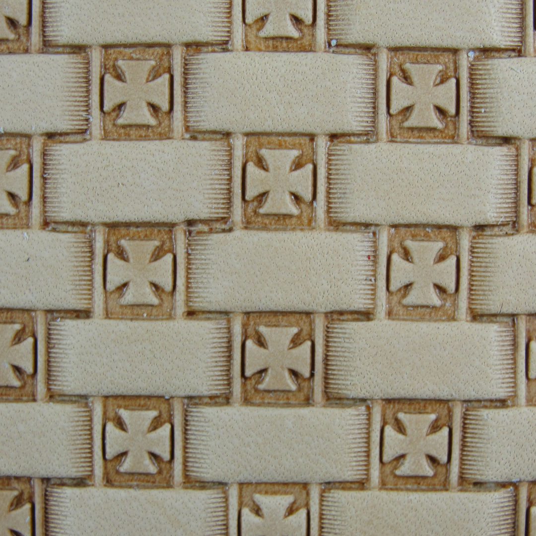 Open Iron Cross Basket Weave Leather Stamp | Pro Leather Carvers