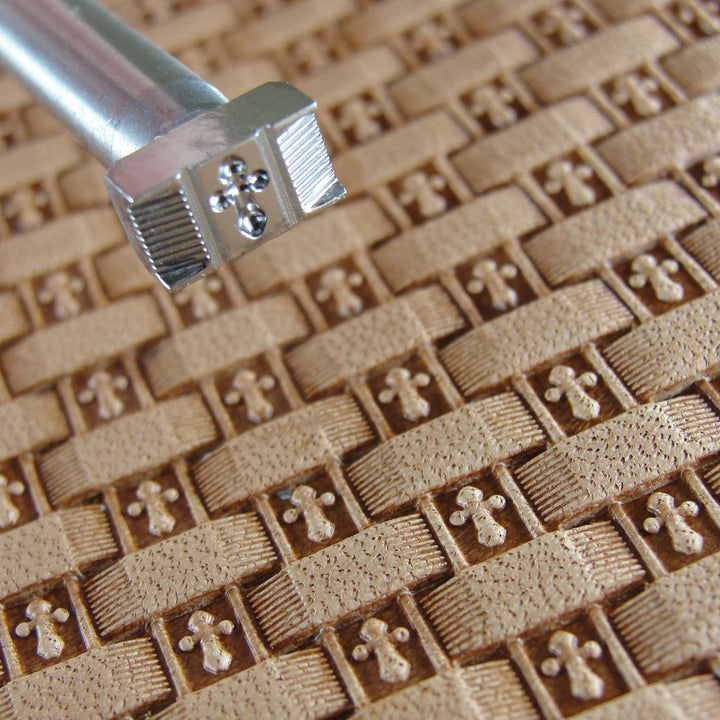 Small Cross Basket Weave Stamp - Stainless Steel | Pro Leather Carvers
