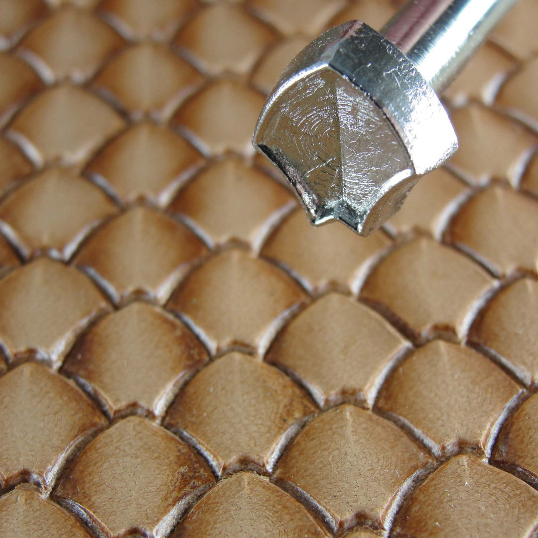 Shaded Dragon Scale Geo Leather Stamping Tool | Pro Leather Carvers