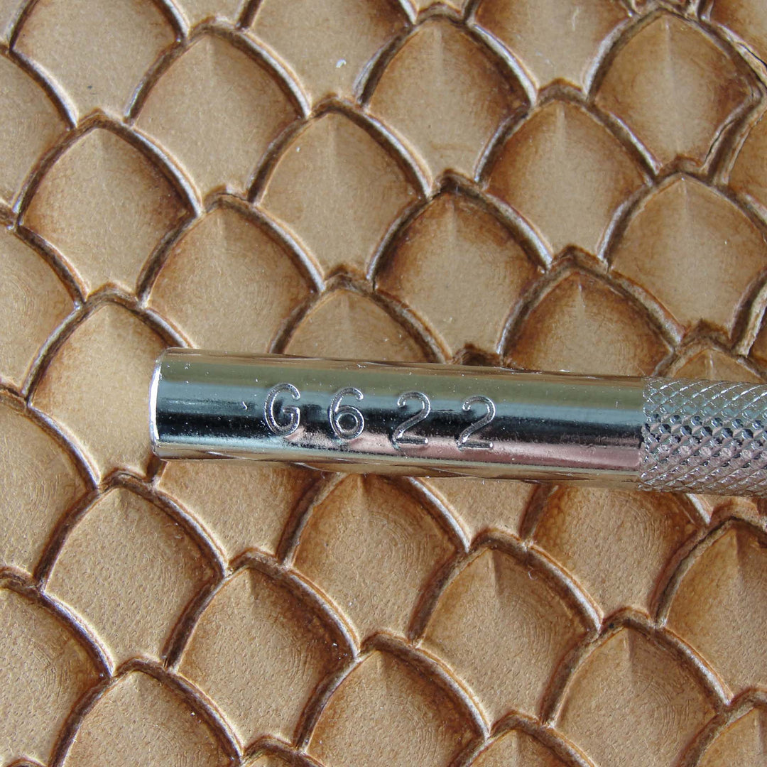 Shaded Dragon Scale Geo Leather Stamping Tool | Pro Leather Carvers