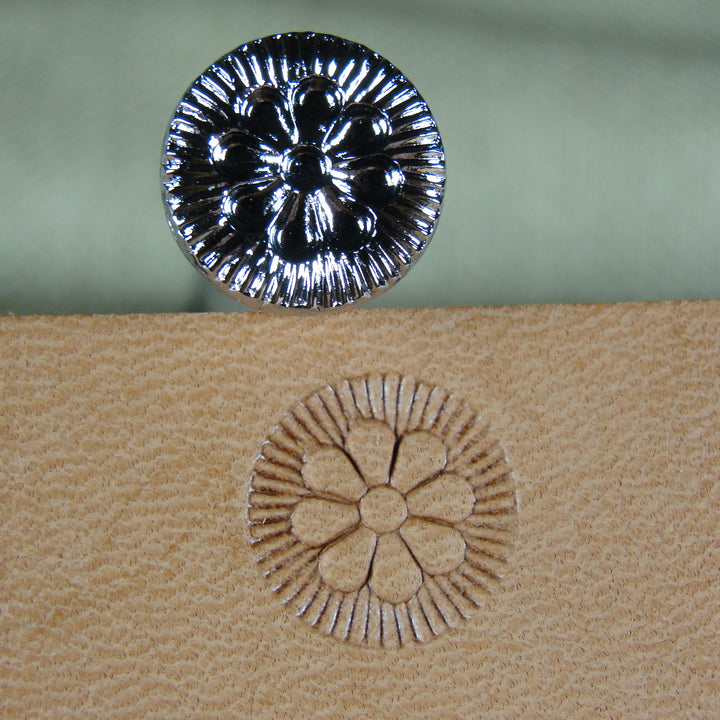 J547 8-Petal Flower Center Leather Stamp - Japan | Pro Leather Carvers