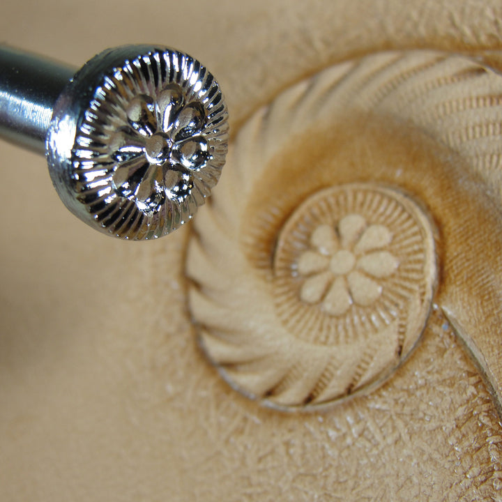 J547 8-Petal Flower Center Leather Stamp - Japan | Pro Leather Carvers