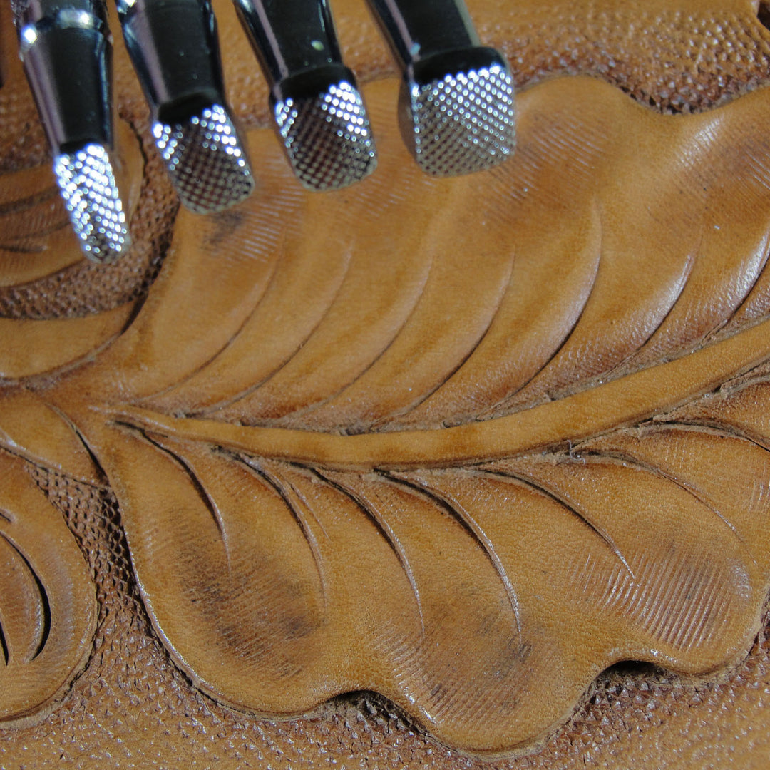 Set of 4 Checkered Beveler Leather Stamps | Pro Leather Carvers