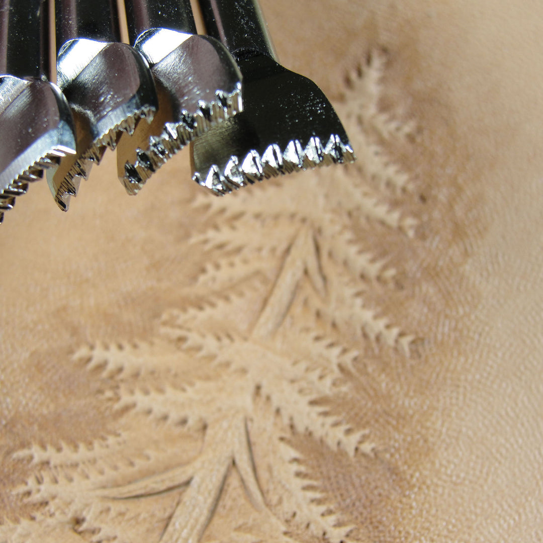 F913L/R F914L/R Pine Tree Figure Stamping Tools | Pro Leather Carvers