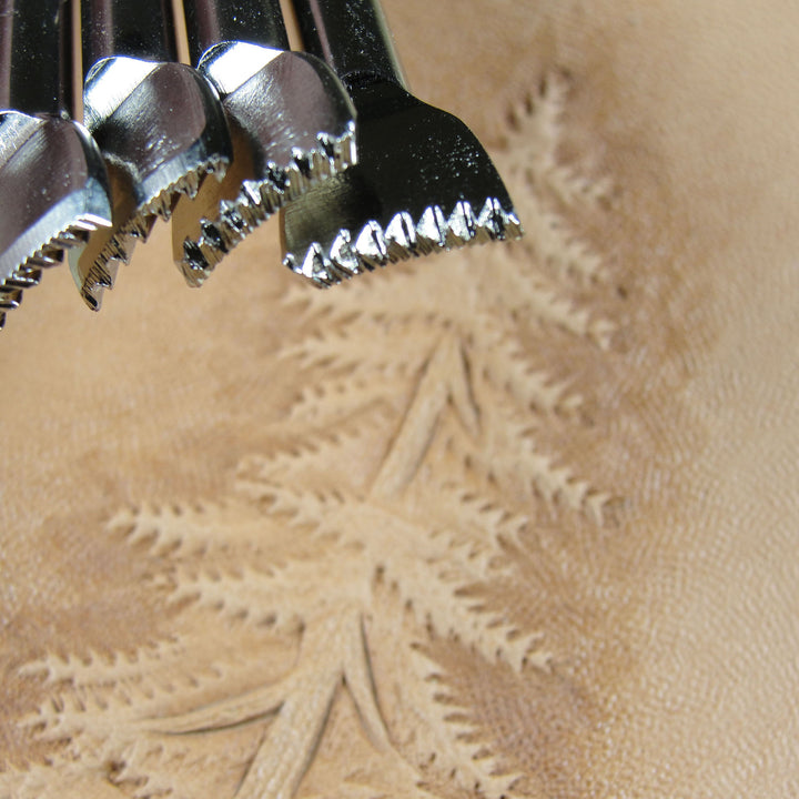 F913L/R F914L/R Pine Tree Figure Stamping Tools | Pro Leather Carvers