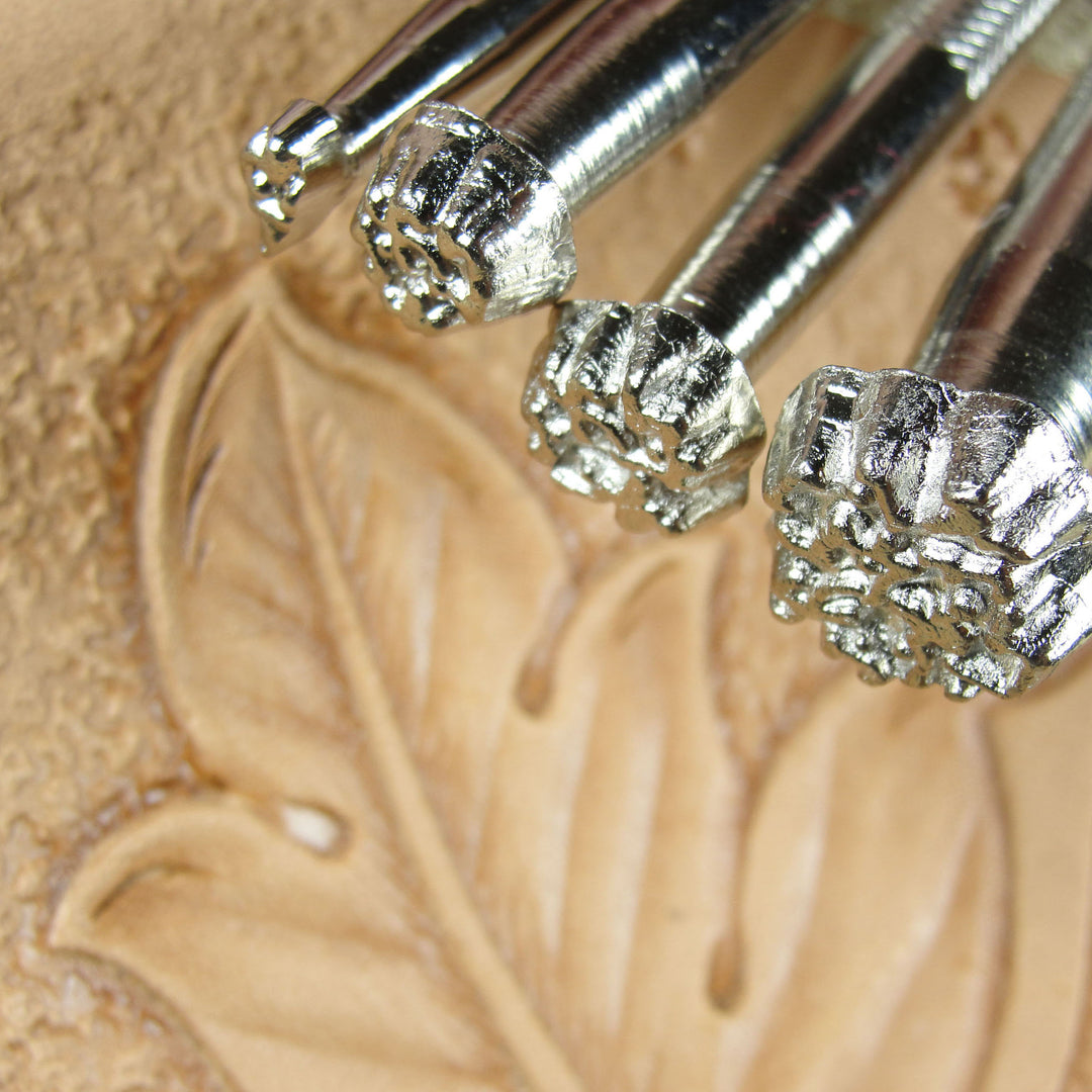 Set of 4 Background Leather Stamping Tools | Pro Leather Carvers