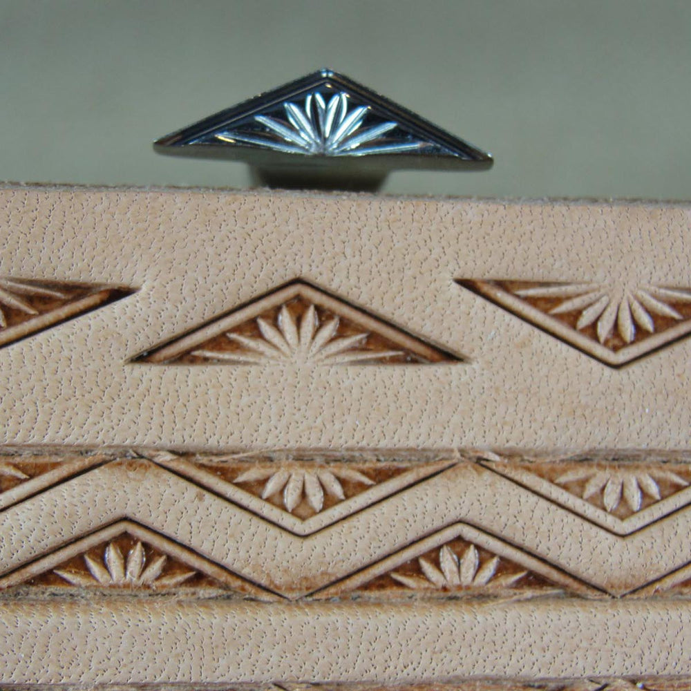 Half Diamond Lined Leather Stamp - Barry King | Pro Leather Carvers