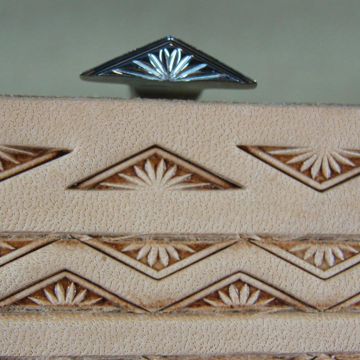 Half Diamond Lined Leather Stamp - Barry King | Pro Leather Carvers