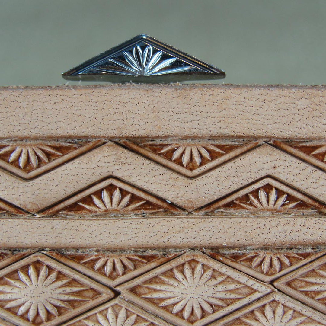 Half Diamond Lined Leather Stamp - Barry King | Pro Leather Carvers