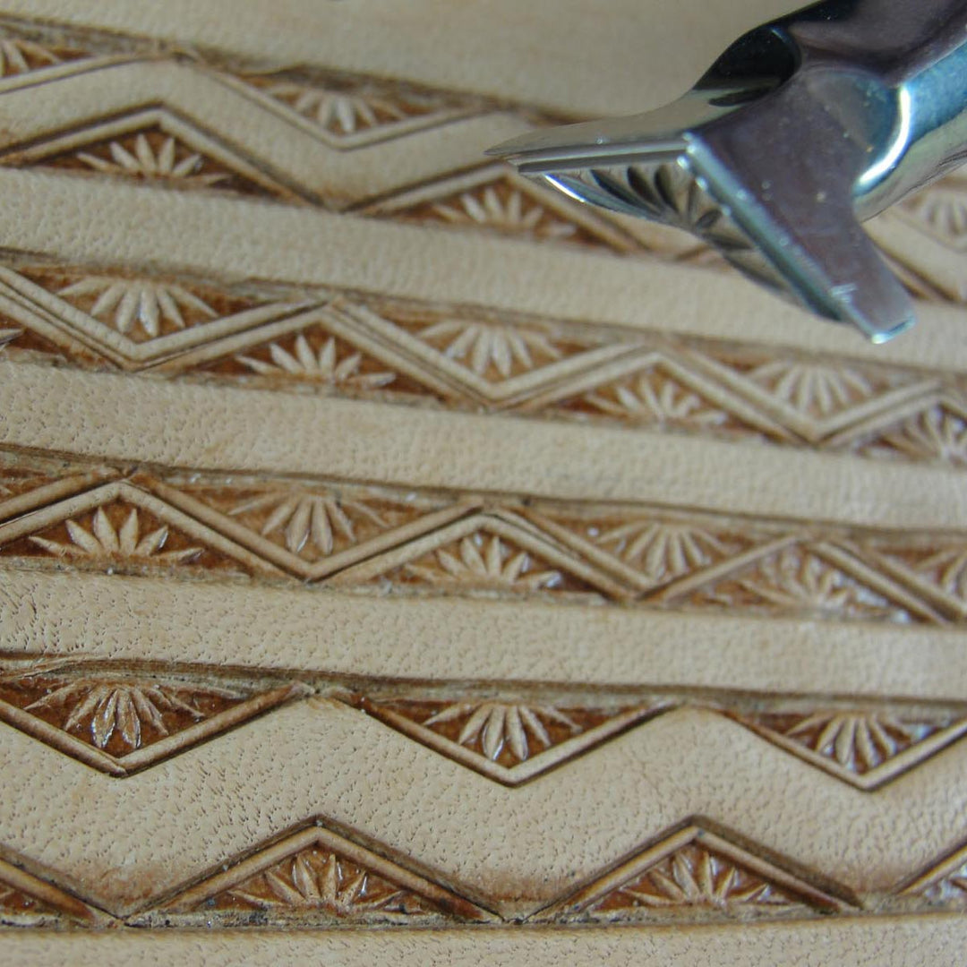 Half Diamond Lined Leather Stamp - Barry King | Pro Leather Carvers
