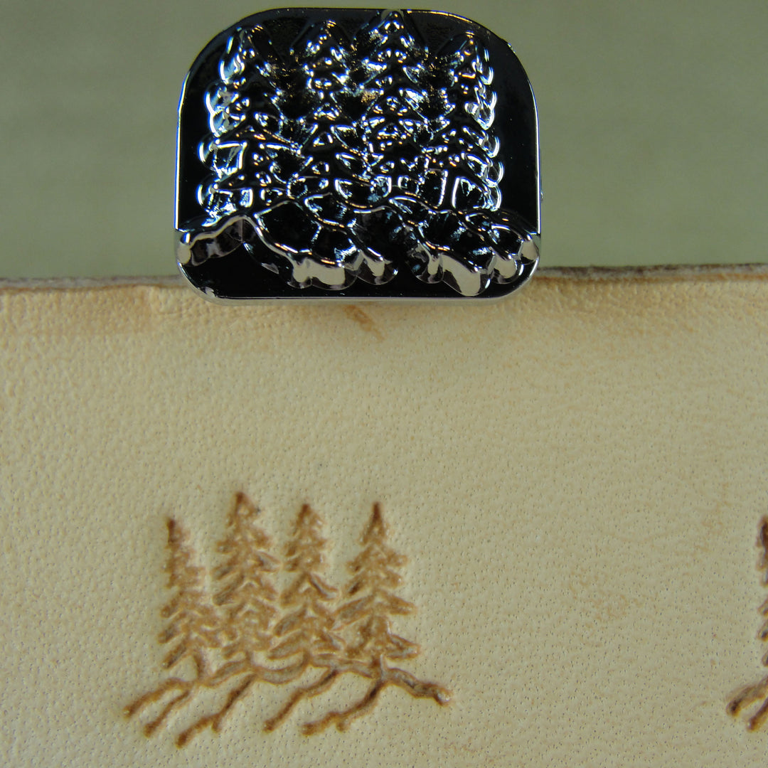 F110 Pine Trees Figure Carving Leather Stamp | Pro Leather Carvers