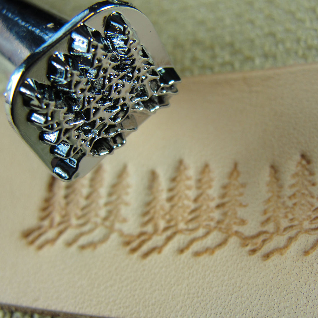 F110 Pine Trees Figure Carving Leather Stamp | Pro Leather Carvers