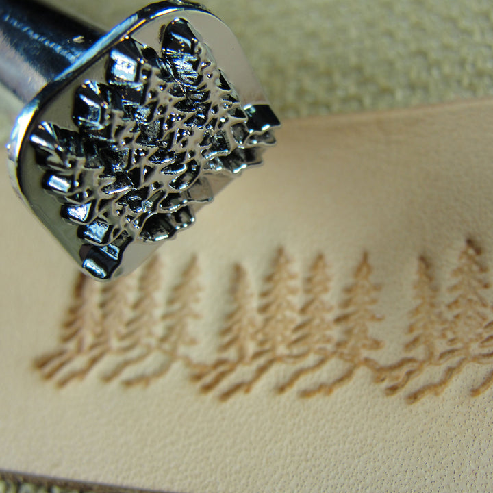 F110 Pine Trees Figure Carving Leather Stamp | Pro Leather Carvers