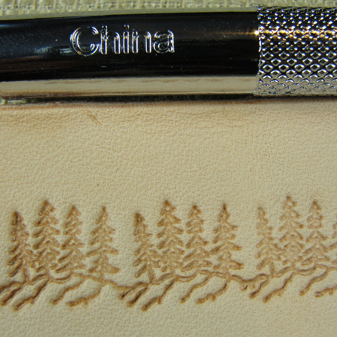 F110 Pine Trees Figure Carving Leather Stamp | Pro Leather Carvers