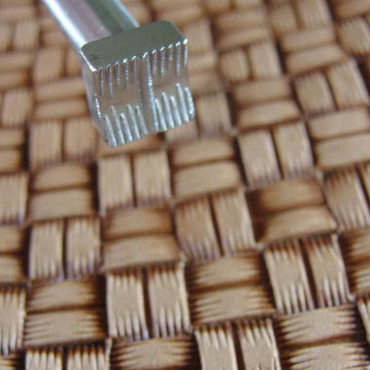 Square Basket Weave Leather Stamp Stainless Steel, Pro Leather Cravers