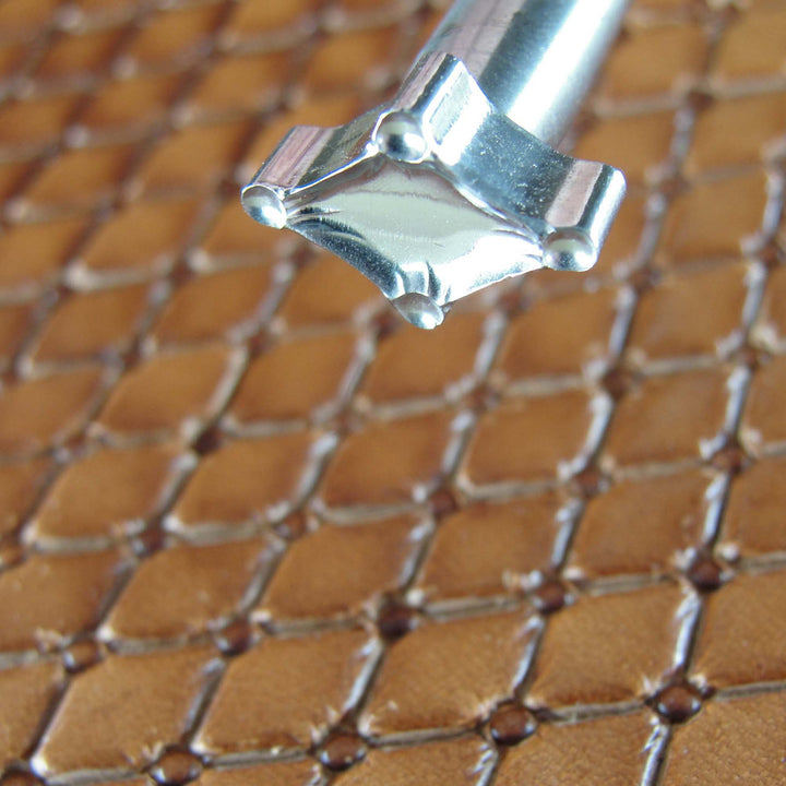 Small Quilted Geometric Pattern Stamp, Stainless | Pro Leather Carvers